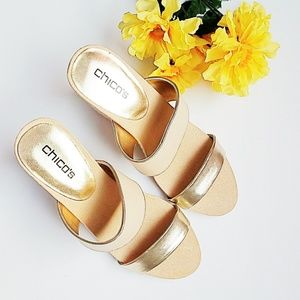 Basket Weave 2 Strap Wedge